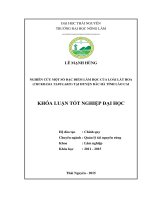 Nghiên cứu một số đặc điểm lâm học của loài Lát hoa (Chukrasia tabularis) tại huyện Bắc Hà, tỉnh Lào Cai