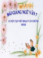 Bài giảng ngữ văn 7 bài 24 luyện tập viết đoạn văn chứng minh 2 