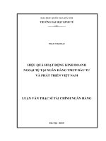 Hiệu quả hoạt động kinh doanh ngoại tệ tại ngân hàng TMCP đầu tư và phát triển việt nam 