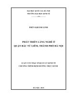 Phát triển làng nghề ở quận bắc từ liêm, thành phố hà nội