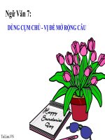 Bài giảng ngữ văn 7 bài 27 dùng cụm chủ   vị để mở rộng câu  luyện tập (tiếp)