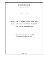 Quản lý vốn ODA cho phát triển cơ sở hạ tầng tại ban quản lý dự án phát triển nông thôn tổng hợp các tỉnh miền trung