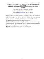 Dạy học tích hợp dựa vào lí thuyết học tập trải nghiệm trong đào tạo nghề