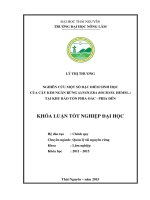 Nghiên cứu một số đặc điểm sinh học của cây Kim ngân rừng (Lonicera Bournel Hemsl.) tại Khu bảo tồn Phia Oắc - Phia Đén