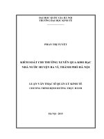 Kiểm soát chi thường xuyên qua kho bạc nhà nước huyện ba vì, thành phố hà nội