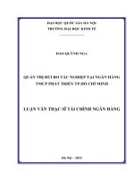 Quản trị rủi ro tác nghiệp tại ngân hàng TMCP phát triển thành phố hồ chí minh 