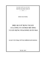 Hiệu quả sử dụng tài sản của công ty cổ phần bê tông và xây dựng VINACONEX xuân mai 