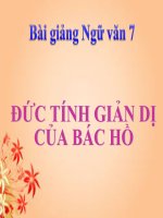 Bài giảng ngữ văn 7 bài 23 đức tính giản dị của bác hồ 1 