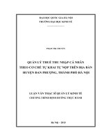 Quản lý thuế thu nhập cá nhân theo cơ chế tự khai tự nộp trên địa bàn huyện đan phượng, thành phố hà nội
