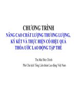 Chương trình nâng cao chất lượng thương lượng ký kết và thực hiện có hiệu quả thỏa ước lao động tập thể