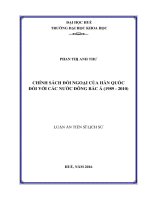Chính sách đối ngoại của Hàn Quốc đối với các nước Đông Bắc Á (1989 - 2010)