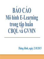 Báo cáo mô hình ELearning trong tập huấn cán bộ quản lý và giáo viên mầm non
