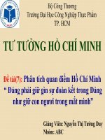 Phân tích quan điểm hồ chí minh đảng phải giữ gìn sự đoàn kết trong đảng như giữ con ngươi trong mắt mình