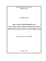 Thực trạng thi hành pháp luật về cấp giấy chứng nhận quyền sử dụng đất trên địa bàn quận đống đa, thành phố hà nội 