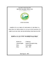 Nghiên cứu lựa chọn cây Trám đen ưu việt phục vụ cho công tác nhân giống và cải tạo vườn tạp bằng cây ghép tại xã Hà Châu, huyện Phú Bình, tỉnh Thái Nguyên