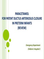 PARACETAMOL FOR PATENT DUCTUS ARTERIOSUS CLOSURE IN PRETERM INFANTS , đại học