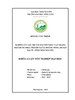 Nghiên cứu giá trị tài nguyên thực vật trạng thái rừng phục hồi IIB tại xã Hoàng Nông, huyện Đại Từ, Tỉnh Thái Nguyên