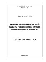 Định tội danh đối với tội tàng trữ, vận chuyển, mua bán trái phép hoặc chiếm đoạt chất ma túy (trên cơ sở số liệu thực tiễn địa bàn tỉnh đắk lắk) 