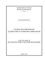 Ứng dụng quản trị tinh gọn tại tổng công ty cổ phần bưu chính viettel 