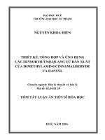 Thiết kế, tổng hợp và ứng dụng các sensor huỳnh quang từ dẫn xuất của dimethylaminocinnamaldehyde và dansyl tt
