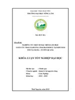Nghiên cứu một số đặc điểm lâm học loài cây trai (Garcinia fragraeoides) tại khu bảo tồn Na Hang Tuyên Quang