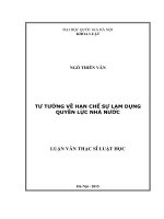 Tư tưởng về hạn chế sự lạm dụng quyền lực nhà nước luận văn ths  luật 
