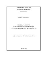 Giải pháp tài chính nâng cao hiệu quả kinh doanh của công ty TNHH phát triển giảng võ 