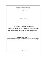Ứng dụng quản trị tinh gọn tại công ty cổ phần công nghệ thông tin và truyền thông  TECAPRO (TECAPRO IT) 
