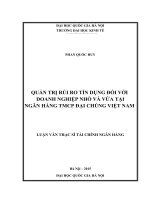 Quản trị rủi ro tín dụng đối với doanh nghiệp nhỏ và vừa tại ngân hàng TMCP đại chúng việt nam 