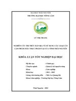 Nghiên cứu tri thức bản địa về sử dụng các loại cây làm phẩm màu thực phẩm tại của tỉnh Thái Nguyên