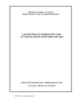 Quản trị Marketing  lập kế hoạch marketing cho cửa hàng bánh kem