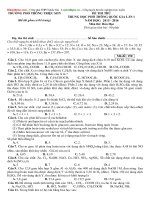Đề thi thử THPT quốc gia lần 1 môn hóa năm 2015 2016 