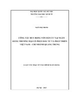 Công tác huy động vốn dân cư tại ngân hàng thương mại cổ phần đầu tư và phát triển việt nam   chi nhánh quang trung 