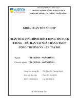 Phân tích tình hình hoạt động tín dụng trung – dài hạn tại ngân hàng TMCP công thương VN   chi nhánh tây đô 