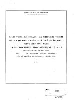 Mục tiêu, kế hoạch và chương tình đào tạo giáo viên nhà trẻ   mẫu giáo trình độ trung học sư phạm hệ 9+3