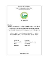 Nghiên cứu tri thức bản địa về khai thác và sử dụng tài nguyên cây thuốc của cộng đồng dân tộc Tày tại xã Khâu Tinh, huyện Na Hang, tỉnh Tuyên Quang