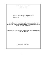 CHUYÊN đề tốt NGHIỆP PHÂN TÍCH TÌNH HÌNH sử DỤNG vốn lưu ĐỘNG  BIỆN PHÁP NÂNG CAO HIỆU QUẢ sử DỤNG vốn lưu ĐỘNG 