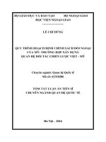 Quy trình hoạch định chính sách đối ngoại của Mỹ: trường hợp xây dựng quan hệ đối tác chiến lược Việt  Mỹ