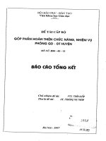 Góp phần hoàn thiện chức năng, nhiệm vụ phòng GD –DDT huyện  báo cáo tổng kết