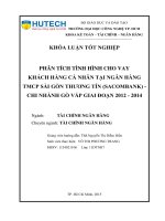 Phân tích tình hình cho vay khách hàng cá nhân tại sacombank   chi nhánh gò vấp giai đoạn 2012   2014 