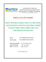 Phân tích hoạt động cho vay tiêu dùng tại ngân hàng thương mại nông nghiệp và phát triển nông thôn việt nam chi nhánh nam sài gòn