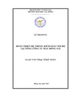 Hoàn thiện hệ thống kiểm soát nội bộ tại Tổng công ty may Đồng Nai