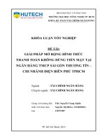 Giải pháp mở rộng hoạt động thanh toán không dùng tiền mặt tại ngân hàng sacombank – chi nhánh điện biên phủ 