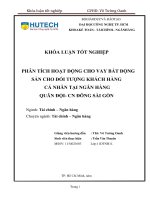 Phân tích hoạt động cho vay bất động sản cho đối tượng khách hàng cá nhân tại ngân hàng thương mại cổ phần MB – chi nhánh đông sài gòn 