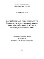 Đặc điểm thành thục sinh dục và ứng dụng hormon steroid trong sinh sản nhân tạo cá rô biển (pristolepis fasciata bleeker, 1851 (TT)