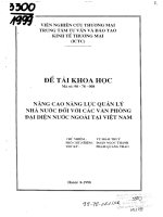 Nâng cao năng lực quản lý nhà nước đối với các văn phòng đại diện ngoài tại việt nam