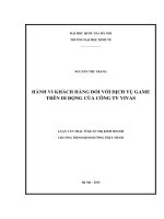 Hành vi khách hàng đối với dịch vụ games trên di động của công ty vivas 