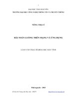 BÀI TOÁN LUỒNG TRÊN MẠNG VÀ ỨNG DỤNG