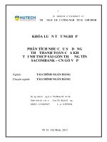 Phân tích nhu cầu sử dụng thẻ thanh toán của khách hàng tại NH TMCP sài gòn thương tín (sacombank)   CN gò vấp 
