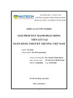 Giải pháp đẩy mạnh hoạt động tiền gửi tại ngân hàng TMCP kỹ thương việt nam 